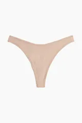 Pack de tres bombachas colaless de microfibra en color negro, beige y blanco.