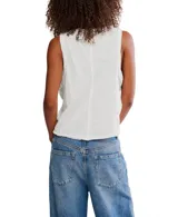 Musculosa verde oliva de algodón y poliéster, con cuello en V y sisas anchas.