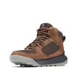 Bota de trekking de cuero color marrón, con tecnología Omni-Tech impermeable y transpirable, entresuela TechLite para amortiguación y suela Adapt Trax para tracción.