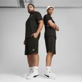 Short deportivo Puma ESS N°1 Logo Jersey, color negro, con cintura elástica y logo estampado en la pierna izquierda.