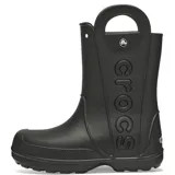 Botas de lluvia Crocs color azul marino, impermeables, con manijas grandes para facilitar su colocación y extracción.