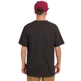 Remera negra de manga corta con estampa del logo de Volcom en el pecho.