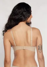 Soutien color piel de microfibra sin costuras, con push up, aro invisible y breteles regulables.