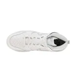 Championes Nike Dunk High Air Retro, de caña alta, color blanco con detalles en gris.
