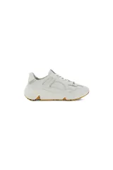 Zapatillas Ecco Chunky Sneaker color blanco hueso, con cordones y suela gruesa con detalles en marrón.