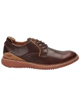 Zapato acordonado de cuero marrón con suela liviana de EVA con tecnología Honey Foam.