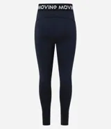 Calza deportiva azul con cintura elástica con texto 'Keep Moving'.