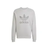 Buzo Adidas Adicolor Classics Trifolio color gris claro con logo grande del trifolio en el pecho.