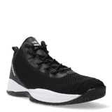 Championes negros de hombre con detalles en blanco, aptos para practicar basket, con parte superior de malla y suela de goma.
