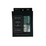 Pack de dos boxers Rusty Essentials, uno verde y otro gris con el logo de la marca en la cintura.