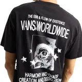 Remera negra de manga corta con logo de Vans estampado en el pecho.