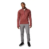 Pantalón de senderismo gris con corte ajustado, bolsillos con cierre y puños ajustables. Fabricado con tejido Omni-Shield™ que repele la humedad y Omni-Shade™ Broad Spectrum UPF 50 que protege del sol.