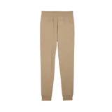 Pantalón de jogging color beige con logo Puma estampado en blanco en el muslo izquierdo.