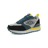 Championes urbanos Umbro Venturi, con capellada gris y detalles en negro, verde, azul y amarillo.
