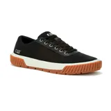 Zapatillas urbanas Caterpillar Amp Canvas, color negro, con capellada de lona recubierta en PU, forro de malla interior reciclada, plantilla de espuma EVA, suela de goma duradera y tratamiento Street Shield repelente al agua.