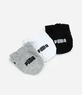 Kit de 3 pares de medias invisibles Puma blancas con logo negro.