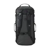 Bolso de viaje Rip Curl Search Duffle de 45 litros, color negro, con múltiples bolsillos y correas ajustables.