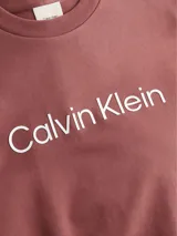 Buzo color ladrillo de felpa de algodón con cuello redondo, puños y bajo de canalé. Estampa frontal con el logo de Calvin Klein en color blanco.