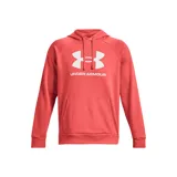 Buzo gris con capucha y logo Under Armour blanco estampado en el pecho.