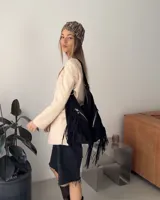 Casquete tejido a mano en crochet con hilo 100% algodón.