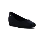 Zapato de mujer Comfortlex, color negro, con taco corrido y punta redondeada.