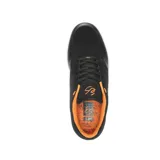 Championes de skate éS modelo Swift 1.5, color negro con detalles en blanco y naranja.