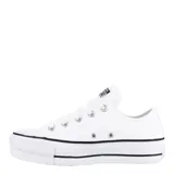 Championes urbanos Converse All Star Chuck Taylor Lift, color blanco con plataforma y detalles en negro.