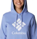 Buzo negro con capucha y bolsillo tipo canguro. Logotipo de Columbia estampado en blanco en el pecho.