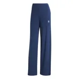 Pantalón Adidas Essentials Wide Rib de mujer, color azul marino, de corte ancho y tejido acanalado.