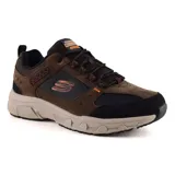 Zapatillas Skechers Oak Canyon color marrón y negro, con cordones, capellada de gamuza, material sintético y malla. Plantilla Skechers Memory Foam y media suela con amortiguación.