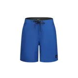 Short de baño azul con cintura elastizada y cordón de ajuste.