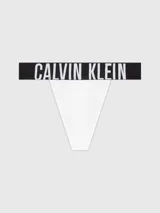 Colaless blanco de tiro alto Calvin Klein, con cintura elástica negra con el logo de la marca en blanco. Confeccionado en microfibra suave y transpirable.
