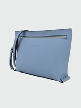 Bandolera Longchamp modelo Mailbox, color azul, confeccionada en cuero.