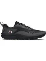 Zapatillas de running Under Armour Charged Verssert 2 para mujer, color gris oscuro y negro con detalles en rosa.