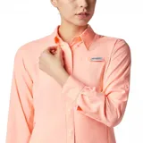 Camisa de manga larga Columbia Tamiami II LS Shirt color celeste, con tecnología Omni-Wick y Omni-Shade con protección solar UPF 40, aperturas de ventilación y tratamiento antimicrobiano.