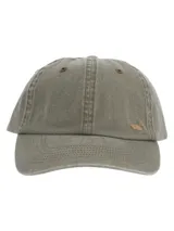 Gorro unisex de algodón color celeste con visera curva y logo de pato bordado en azul marino en el frente.