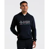 Hoodie azul marino de felpa con capucha y cordón ajustable, bolsillo tipo canguro y puños y cintura acanalados. Estampado frontal con el logo de Original Penguin.