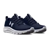 Zapatillas de running Under Armour Phade RN 2 para hombre, color azul marino con logo blanco.