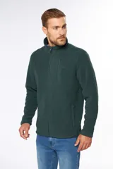 Campera polar gris, con cierre frontal y diseño cómodo.