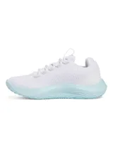 Championes de entrenamiento Under Armour UA W Dynamic 2 para mujer, color negro con suela blanca y logo de la marca en el talón.