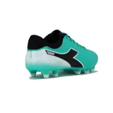 Championes de fútbol Diadora Mondiali MD Teen, color aguamarina con detalles en blanco y negro.