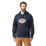 Canguro Dickies azul con capucha y logo estampado en el pecho.