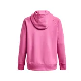 Canguro Under Armour de mujer, color gris con logo negro estampado en el pecho. Confeccionado en tejido Fleece ligero, cómodo y suave por dentro.