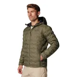 Campera de plumas Columbia Delta Ridge II Down, color negro, con capucha y forro termorreflectante Omni-Heat. Resistente al agua y con tecnología Heat Seal para mantener el calor.