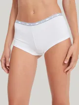 Boyshort blanco de algodón con cintura elástica con logo Tommy Hilfiger.