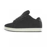 Championes Etnies Fader negros con logo verde en el talón y cordones grises. Suela blanca.
