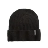 Gorro de lana negro tejido con dobladillo y etiqueta con el logo de Independent.