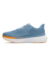 Zapatillas de running Under Armour Infinite Pro 2, color blanco con detalles en verde flúor y negro.