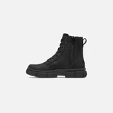 Bota elegante de mujer en color tostado con cierre de cremallera, hecha de piel impermeable, con suela de caucho moldeado.