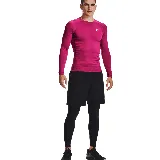 Calza deportiva Under Armour HeatGear para hombre, color negro con logo en blanco en la pierna izquierda y cintura elástica con la inscripción "Under Armour".
